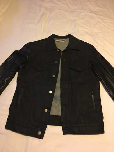 Public School Denim Leather Jacket Sz L