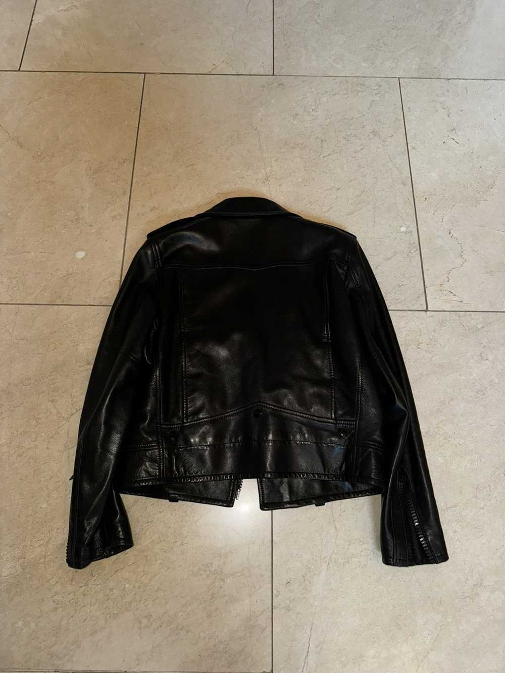 Saint Laurent Paris Black Leather Moto Jacket - image 3