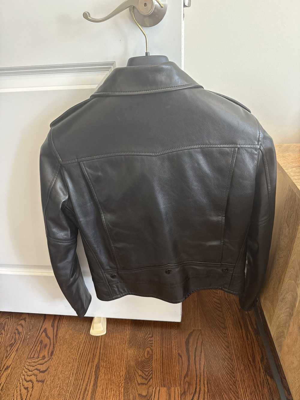 Saint Laurent Paris Black Leather Moto Jacket - image 5