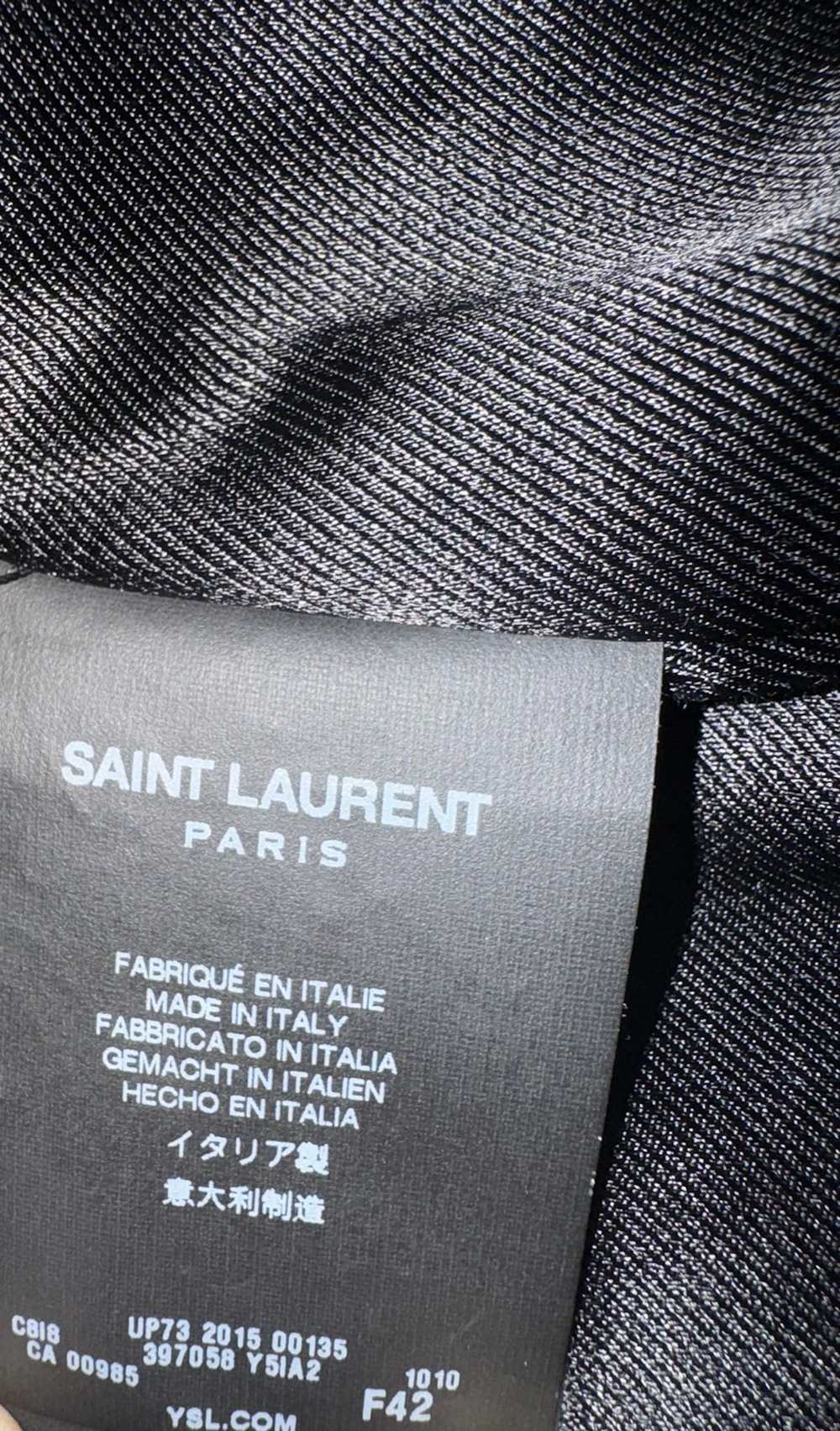 Saint Laurent Paris Black Leather Moto Jacket - image 8