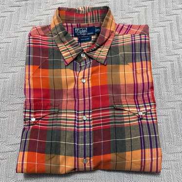 Polo Ralph Lauren Polo Ralph Lauren orange plaid … - image 1