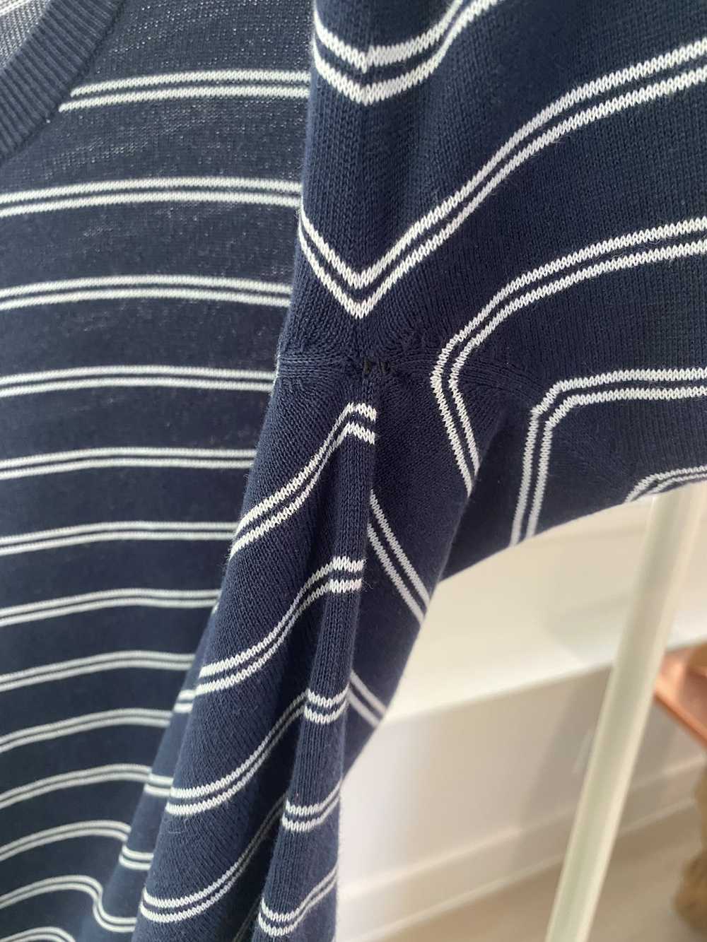 Prada Thin Navy Striped Sailor Prada Sweater - image 4