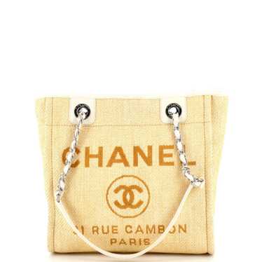 Chanel Deauville Tote Raffia with Glitter Detail Small Neutral 2185231