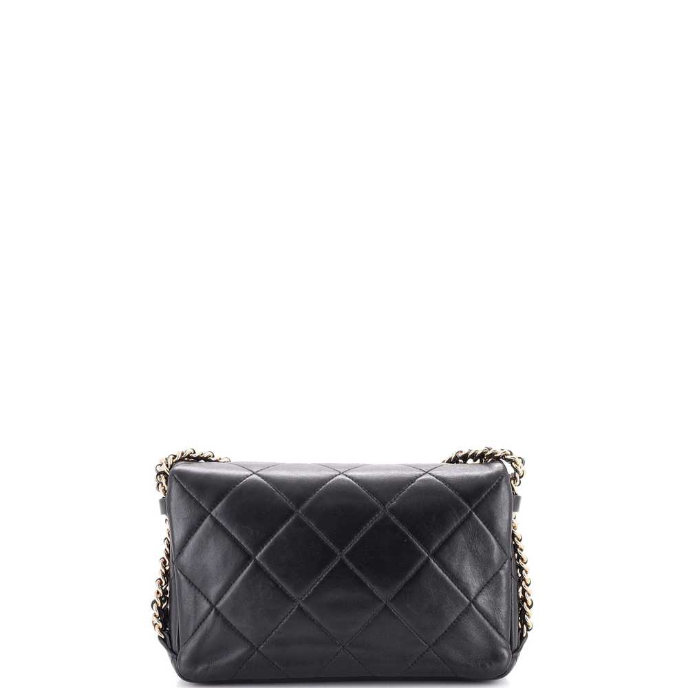 CHANEL Chain Rows Flap Bag Quilted Lambskin Small - image 4