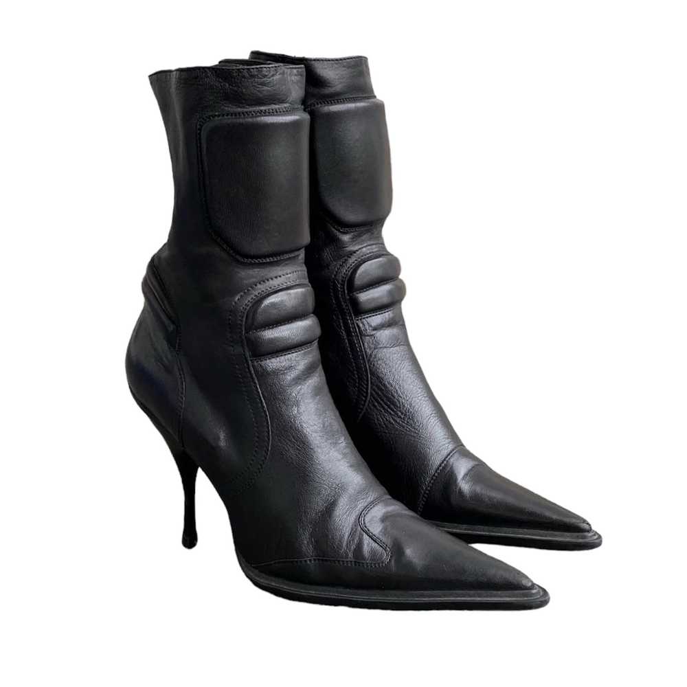 Miu Miu Miu Miu FW 1999 leather Moto/ Biker Heel … - image 2