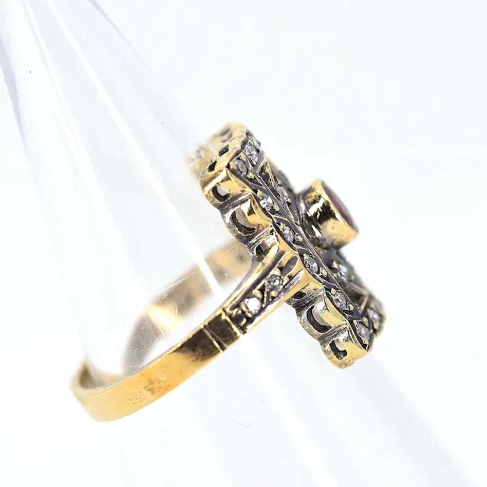 Stamped and numbered 18K solid gold ring with a n… - image 5