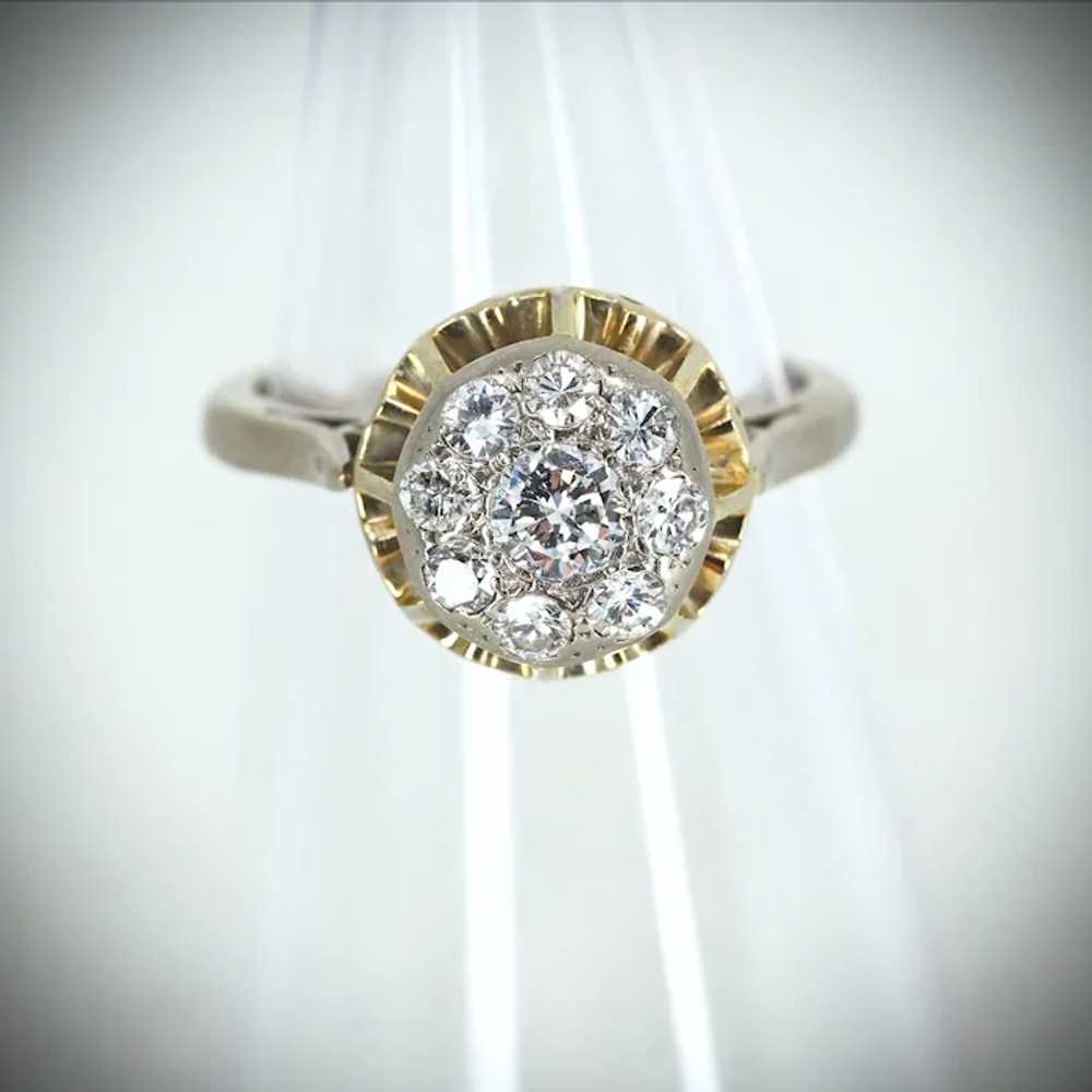 Diamond ring in 18K solid gold, French stamped bi… - image 5