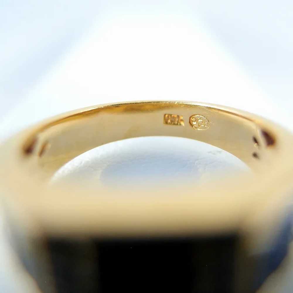 18K solid gold important ring with invisibly set … - image 10