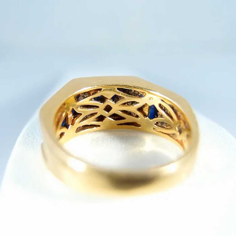 18K solid gold important ring with invisibly set … - image 3