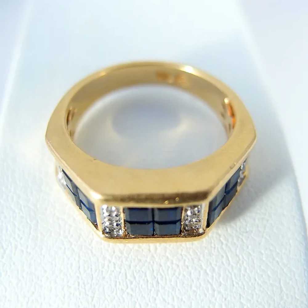 18K solid gold important ring with invisibly set … - image 8