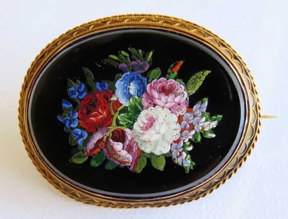 Antique Italian Micromosaic brooch, 19th century - image 6