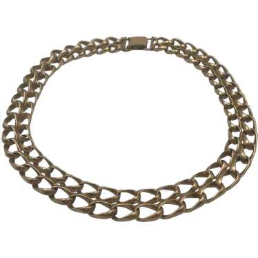 Vintage Coro Gold Filled Chain Collar Necklace - image 1