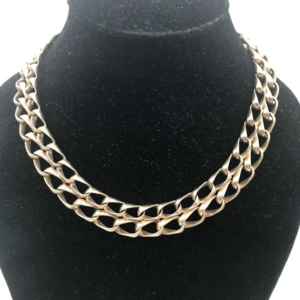 Vintage Coro Gold Filled Chain Collar Necklace - image 2