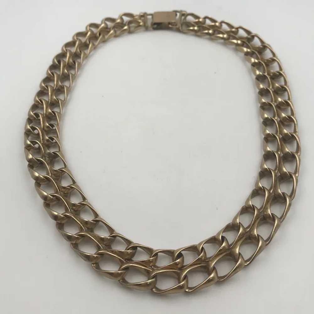 Vintage Coro Gold Filled Chain Collar Necklace - image 3