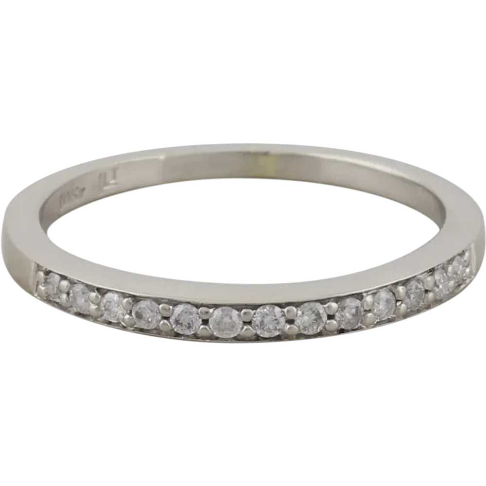 10k White Gold .09 carat Diamond Band Ring Size 6 - image 1