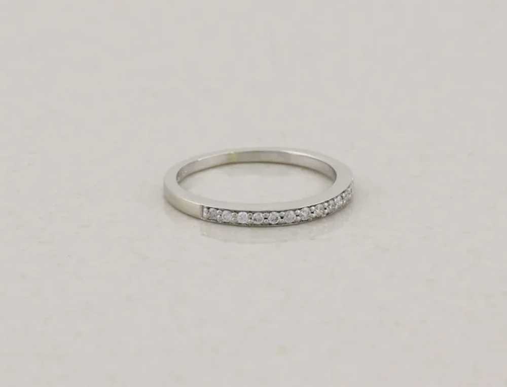 10k White Gold .09 carat Diamond Band Ring Size 6 - image 4