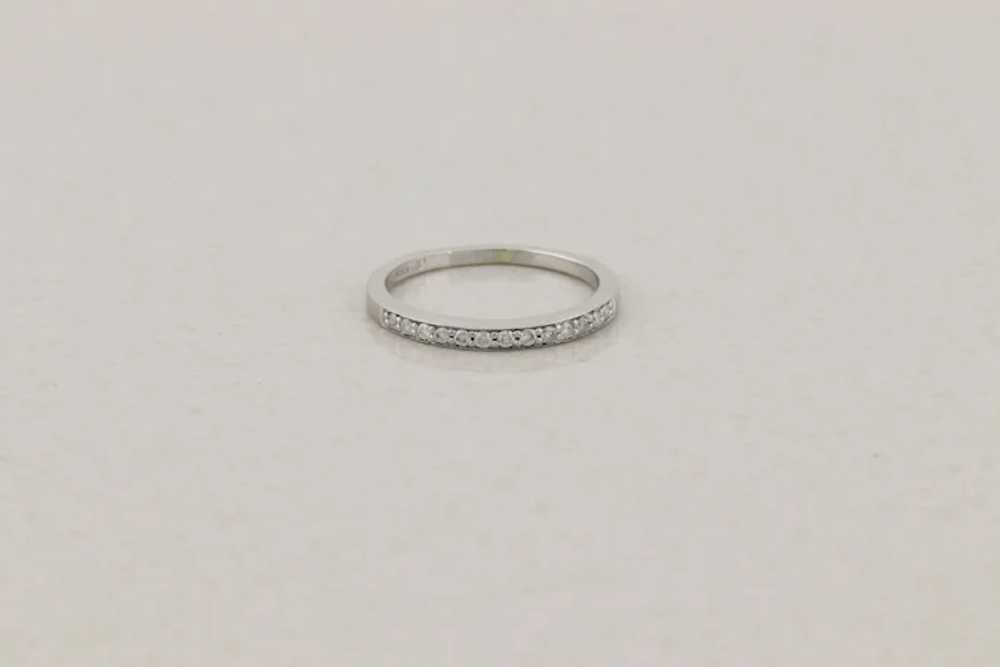 10k White Gold .09 carat Diamond Band Ring Size 6 - image 5