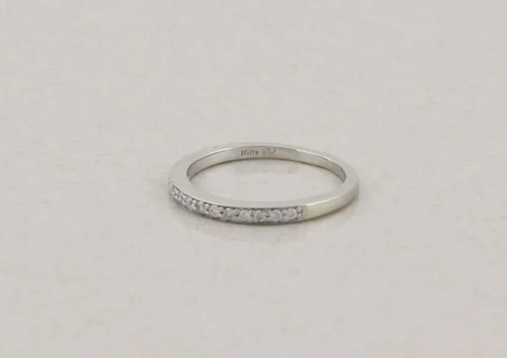 10k White Gold .09 carat Diamond Band Ring Size 6 - image 6
