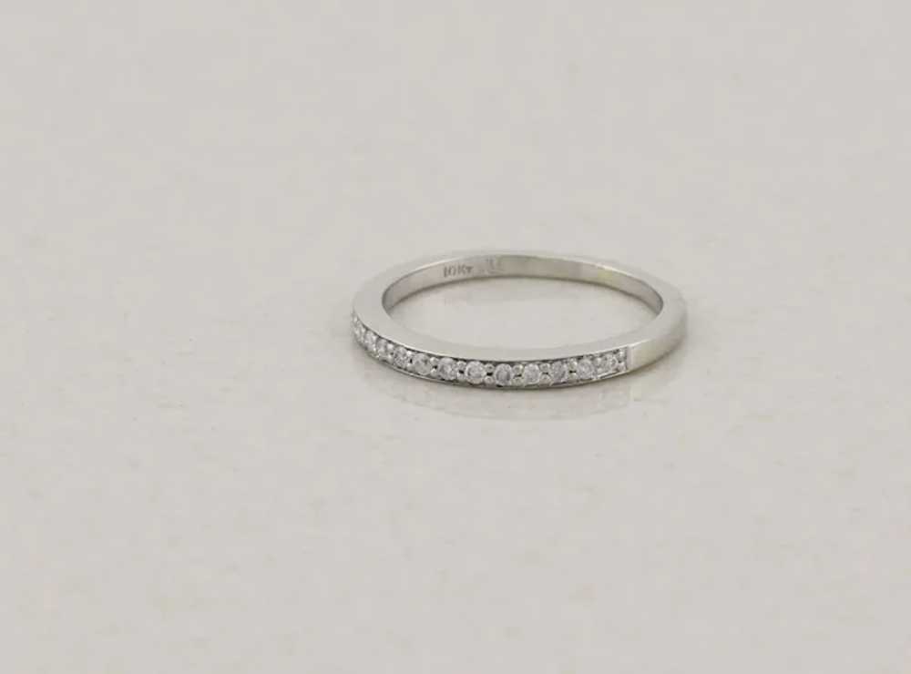 10k White Gold .09 carat Diamond Band Ring Size 6 - image 7