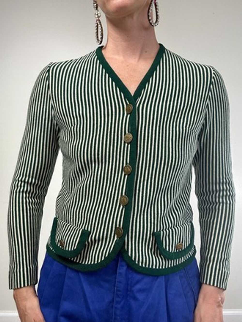 Vintage Striped Knit Button Front Cardigan - image 5