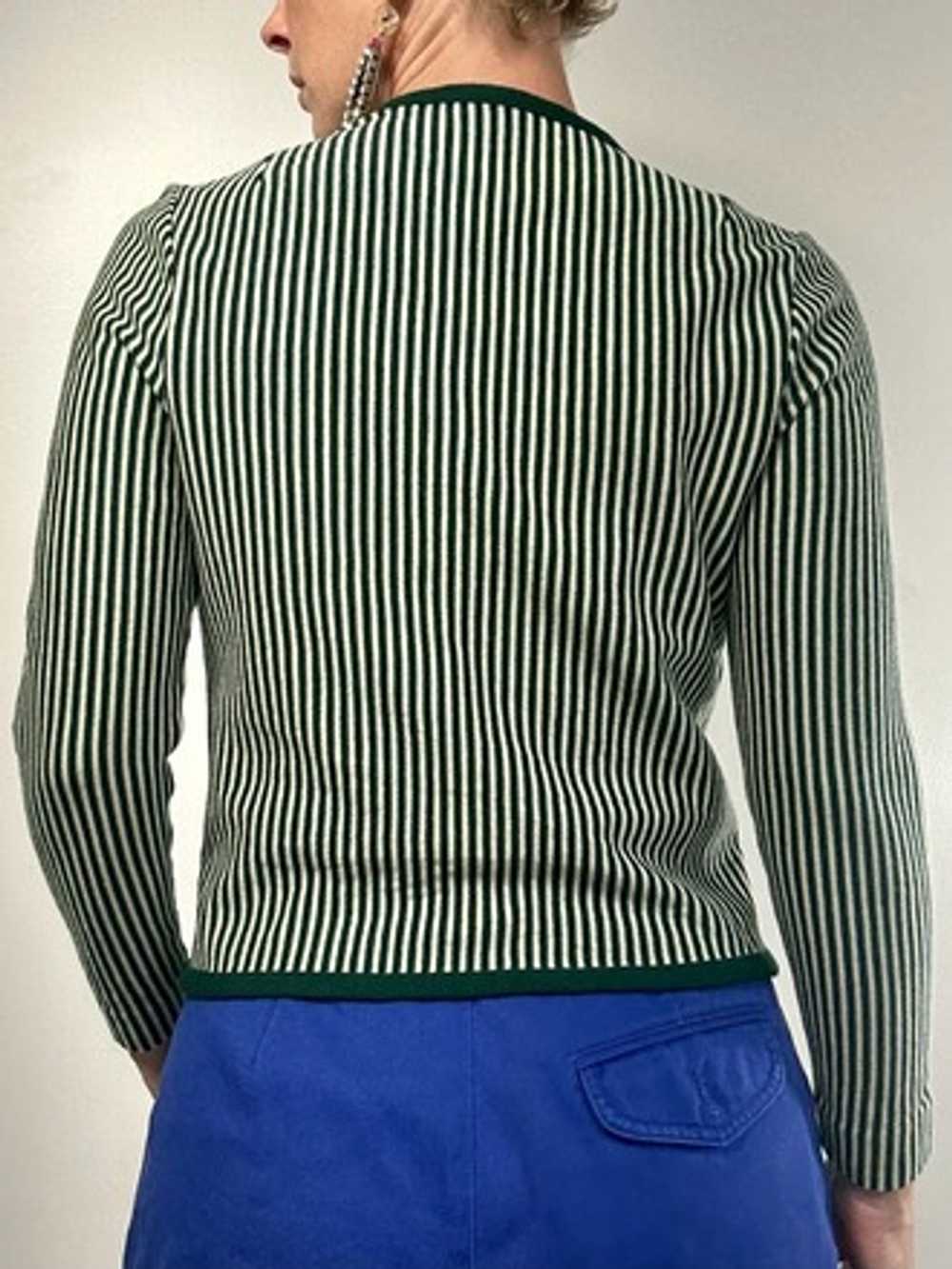 Vintage Striped Knit Button Front Cardigan - image 6