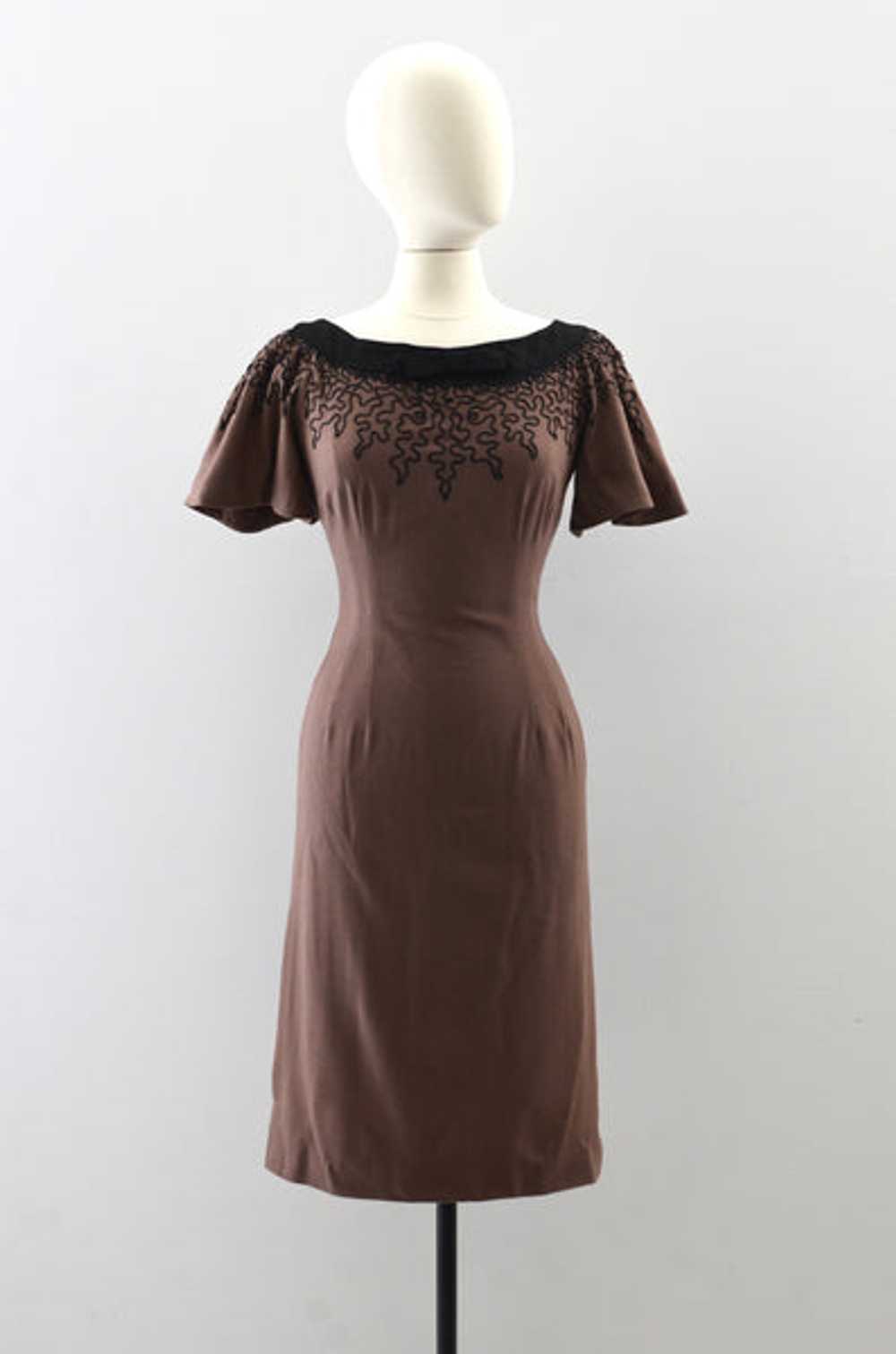 Vintage 1950s Soutache Dress - image 1