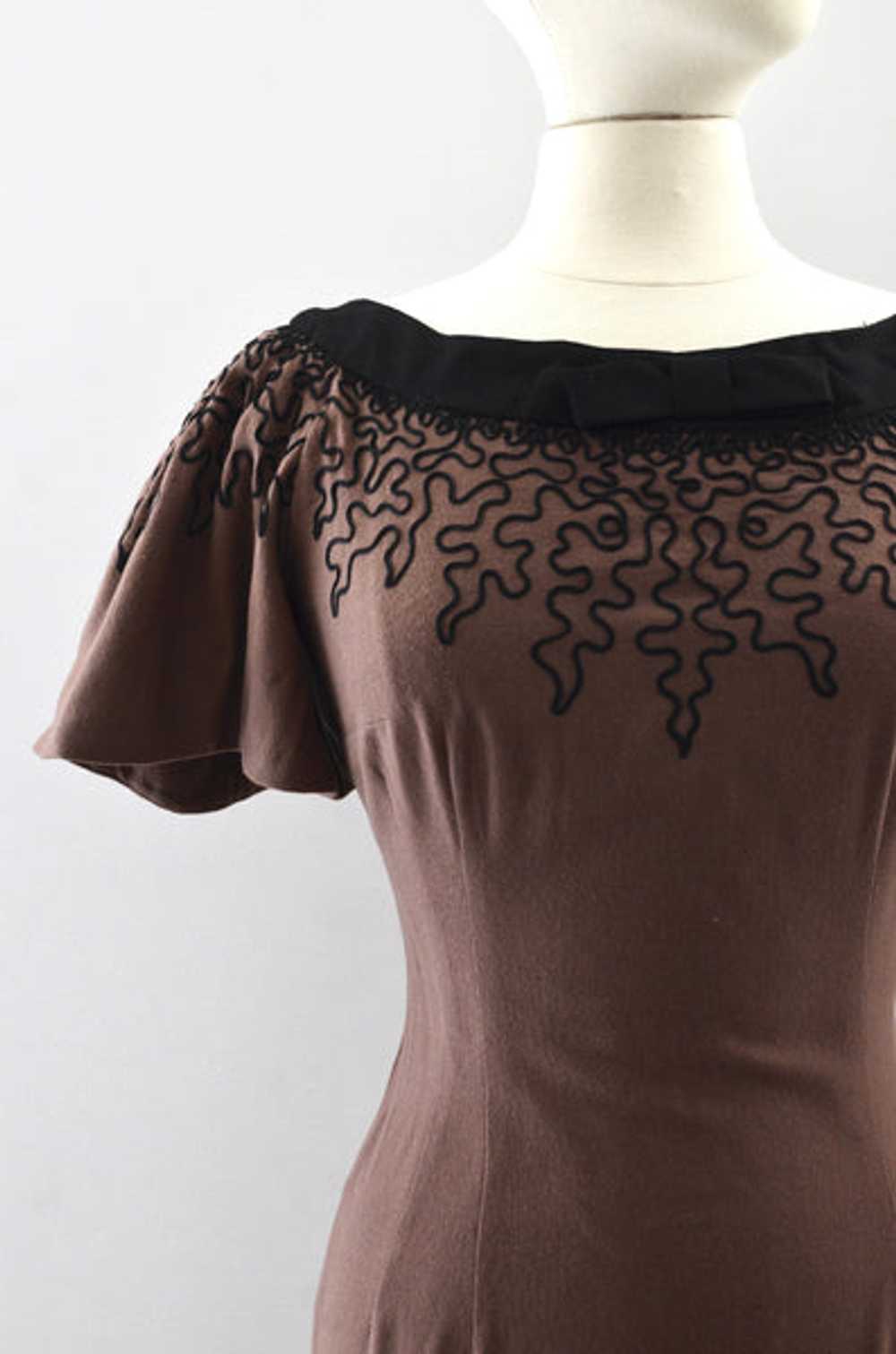 Vintage 1950s Soutache Dress - image 2