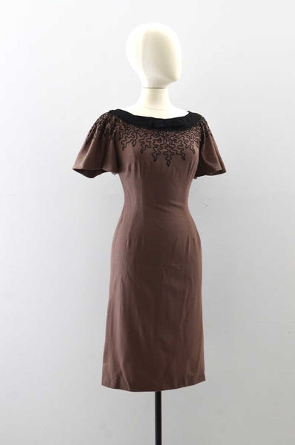 Vintage 1950s Soutache Dress - image 3