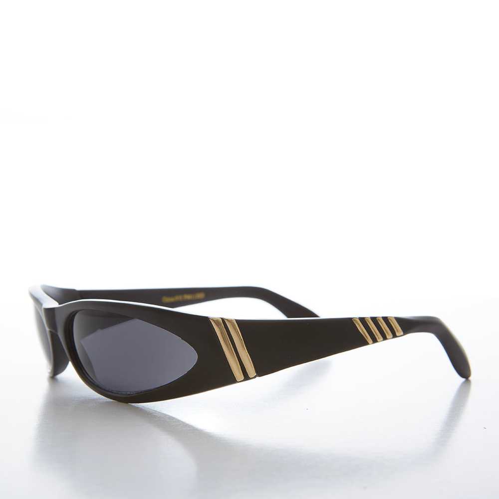 Mod Wrap Around Vintage Sunglasses - Brower - image 2