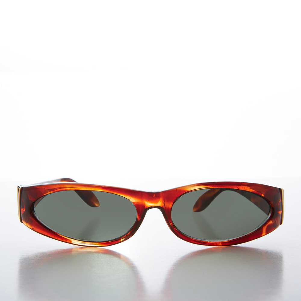 Mod Wrap Around Vintage Sunglasses - Brower - image 5