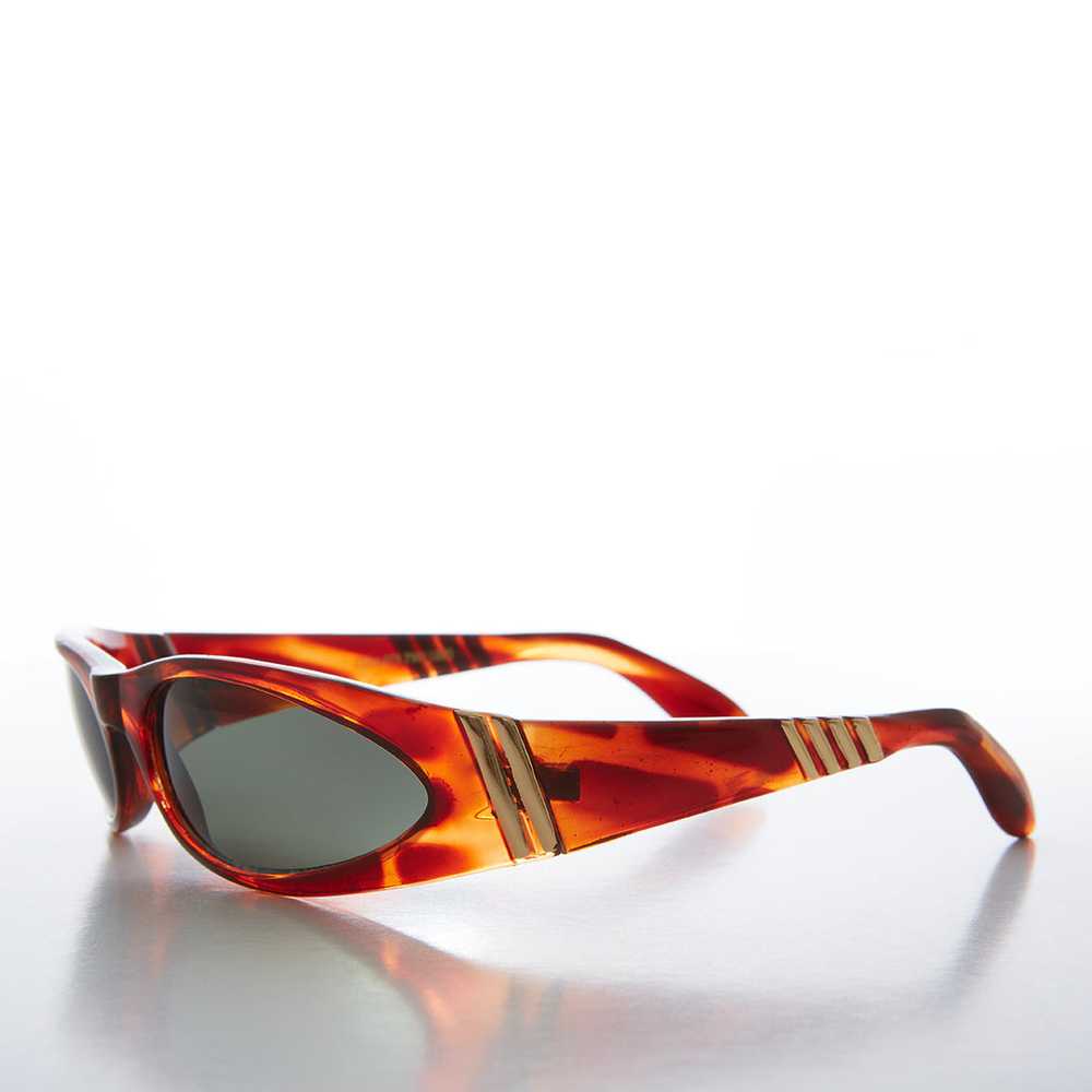 Mod Wrap Around Vintage Sunglasses - Brower - image 6