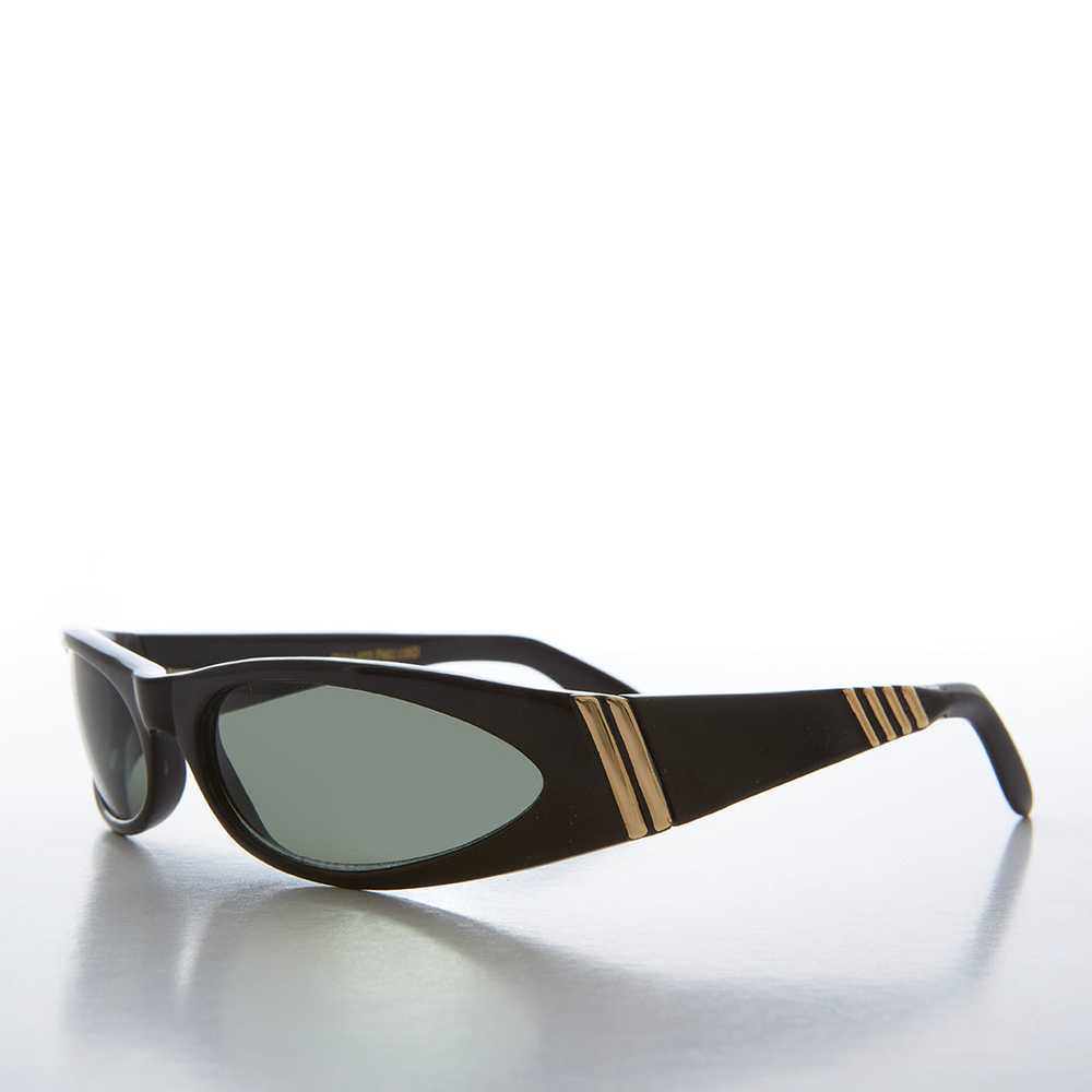 Mod Wrap Around Vintage Sunglasses - Brower - image 8