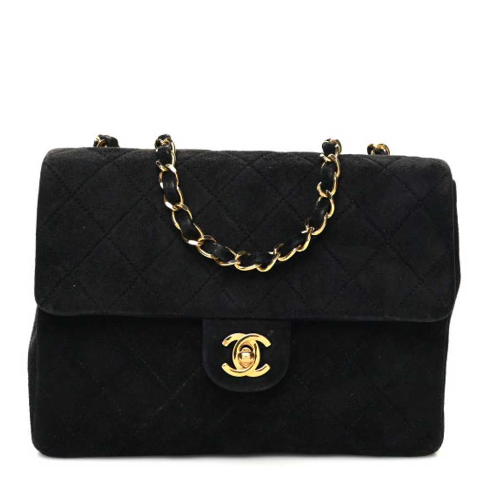 CHANEL Jersey Quilted Mini Square Flap Black - image 1