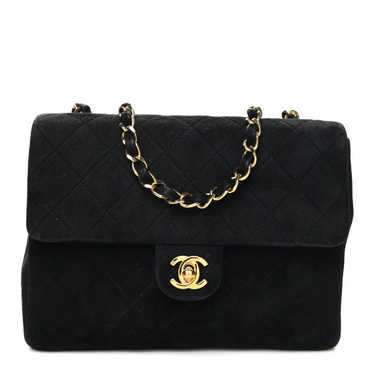 CHANEL Jersey Quilted Mini Square Flap Black - image 1
