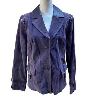 Bradley Bradley Bayou Purple Leather Coat Size La… - image 1