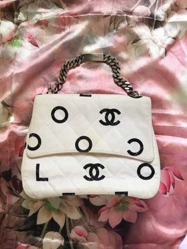 Chanel Quilted Letter Printed Flap Bag