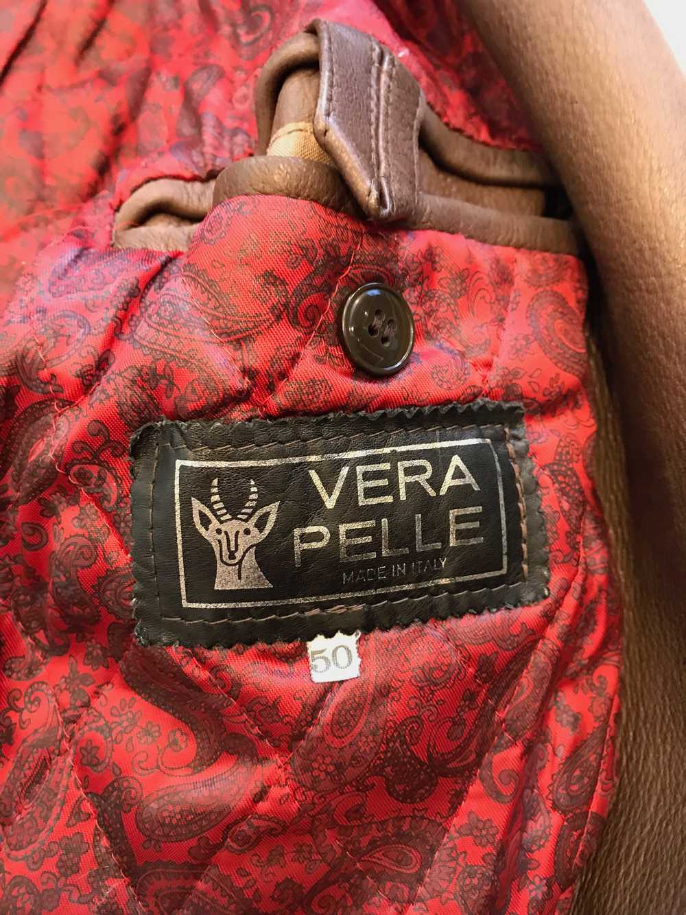 Vera Pelle Vintage Brown Shearling Leather Jacket… - image 5