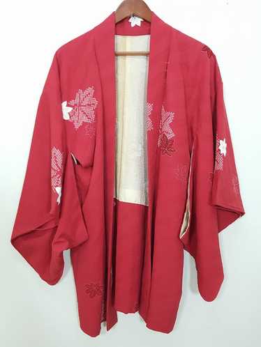 Kimono Japan Dragon Haori Vintage Red Kimono Flora