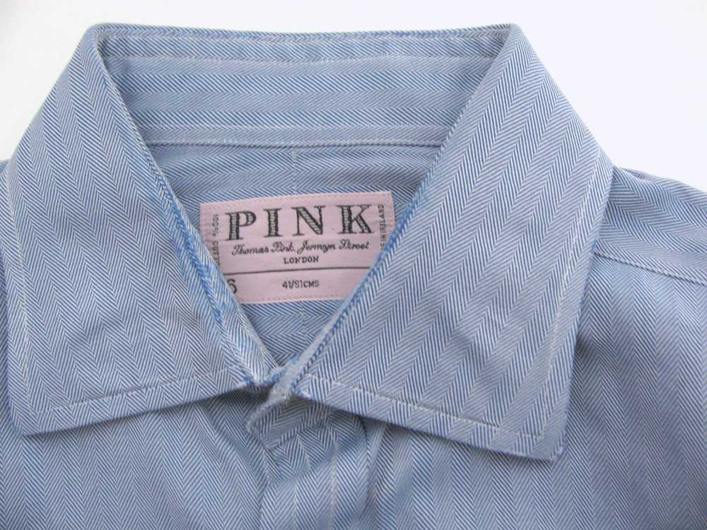 Thomas Pink THOMAS PINK Blue Dress Shirt M - image 4