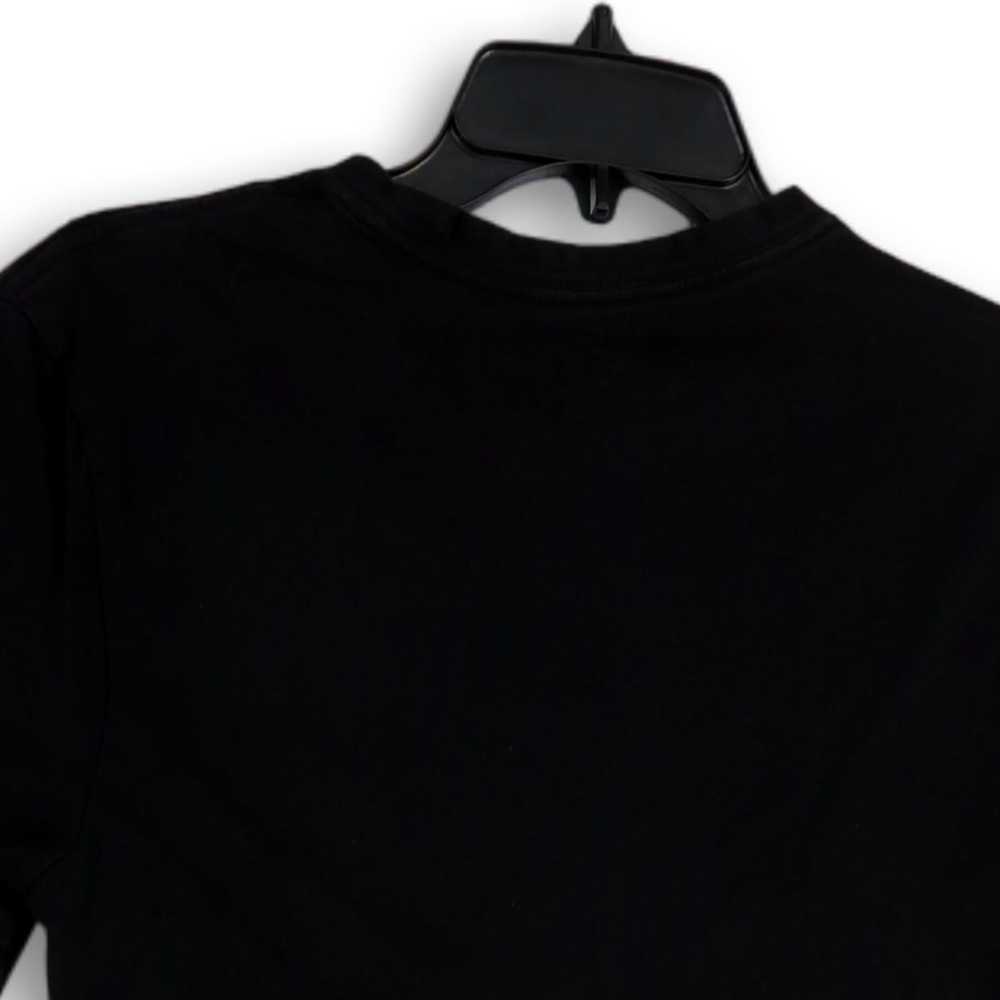 Womens Black Printed Round Neck Short Sleeve Pull… - image 4