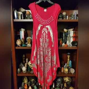 Beautiful Fuchsia With Grey Pattern Design And Si… - image 1