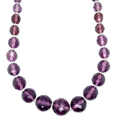 Victorian Amethyst and Crystal Bead Necklace - image 1