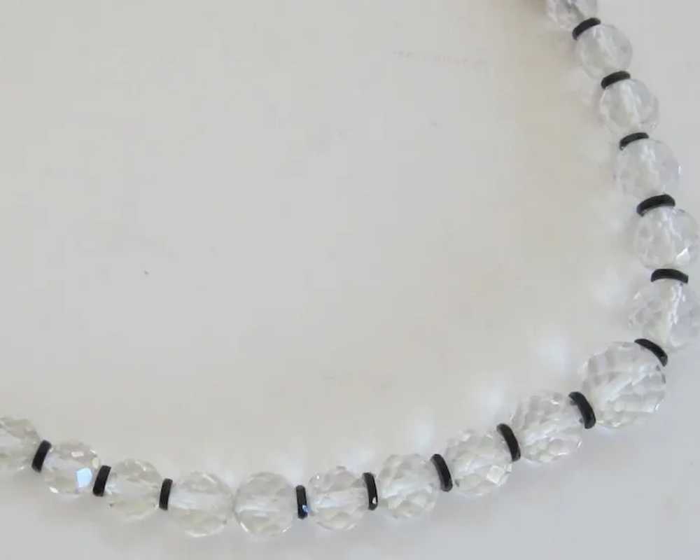 Mid-Century Crystal and Glass Clear Necklace - image 4