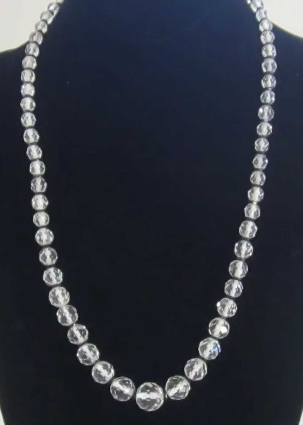 Mid-Century Crystal and Glass Clear Necklace - image 5