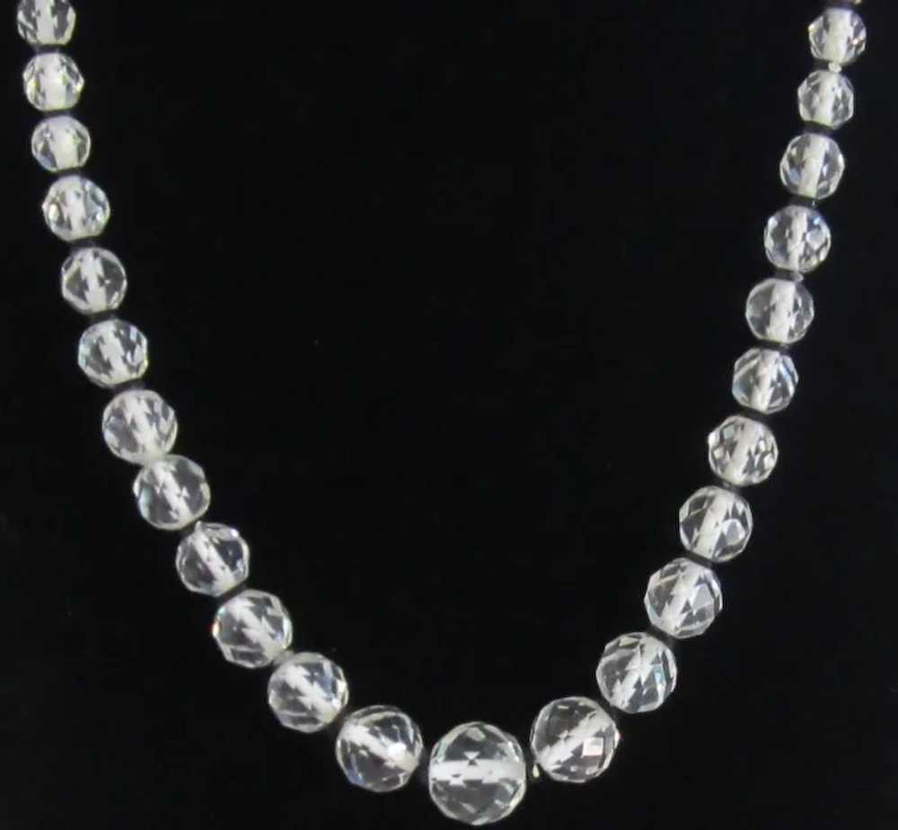 Mid-Century Crystal and Glass Clear Necklace - image 6