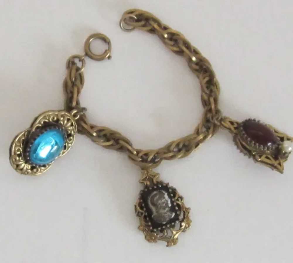 Vintage Gold Tone Charm Bracelet-Germany - image 1