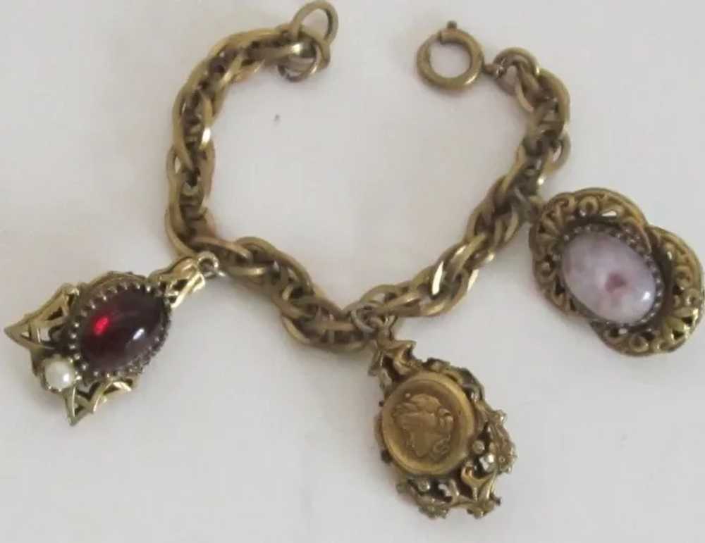 Vintage Gold Tone Charm Bracelet-Germany - image 2