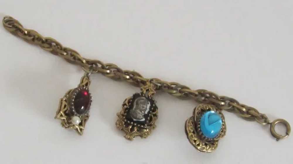 Vintage Gold Tone Charm Bracelet-Germany - image 4