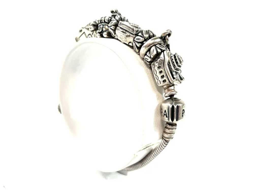 Vintage Pandora Charm Bracelet 925 Travel 13+ Cha… - image 11