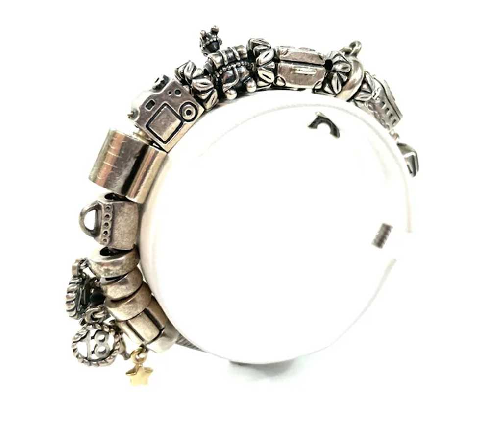 Vintage Pandora Charm Bracelet 925 Travel 13+ Cha… - image 4